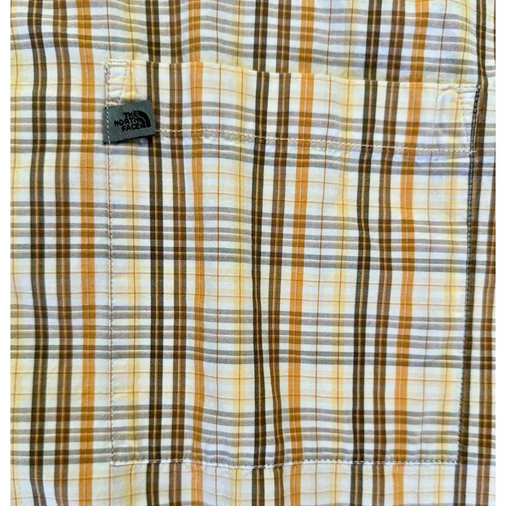 The North Face Men’s Beige Multi Color‎ Plaid Short Sleeve Button Down Size XL